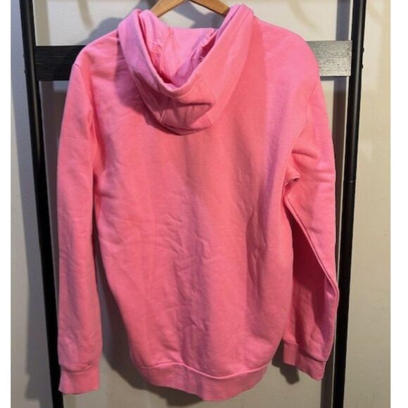 NWT Adidas Men’s Logo Fleece Hoodie Pink/White, Medium - Men's Athletic Fleece - Picture 5 of 9